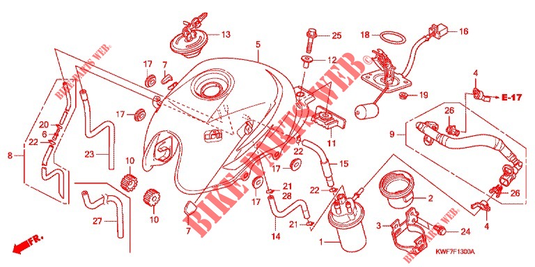 BRANDSTOF TANK voor Honda CBF 125 2011