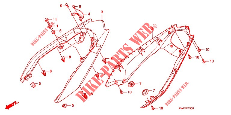ZITTING/ACHTER KAP voor Honda CBF 125 2011