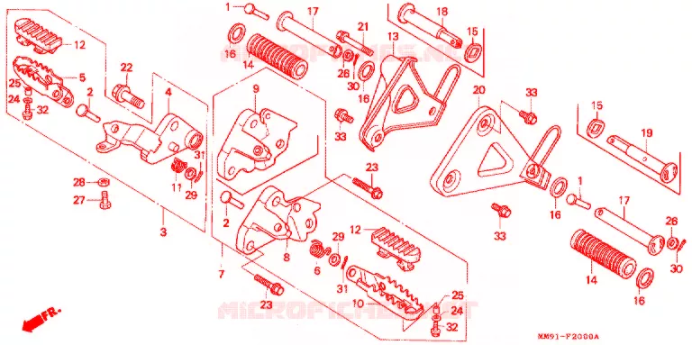 OPSTAP/PEDAAL Honda MOTO 400 XL 1992  XL400VN