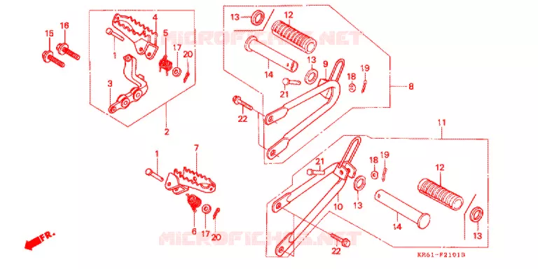 STEUN (2) (RM/R3M/RN/R3N/RP/RR/R3R) Honda MOTO 250 XL 1993  XLR250RP