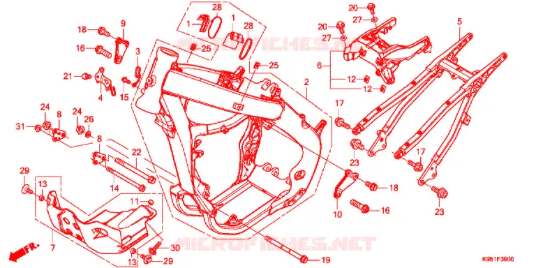 FRAME CHASSIS Honda MOTO 250 CRF 2018  CRF250RJ