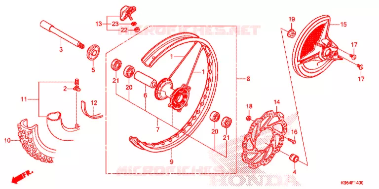 VOOR WIEL Honda MOTO 250 CRF 2018  CRF250RJ