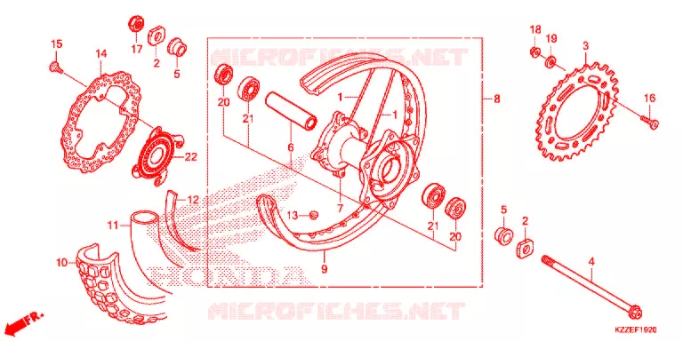 ACHTER WIEL Honda MOTO 250 CRF 2018  CRF250RLJ