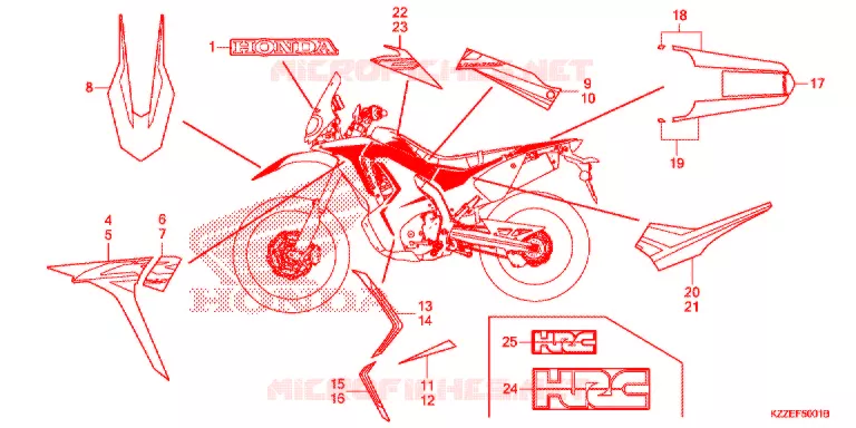 EMBLEEM/STREEP (CRF250RL/RLA) Honda MOTO 250 CRF 2018  CRF250RLJ