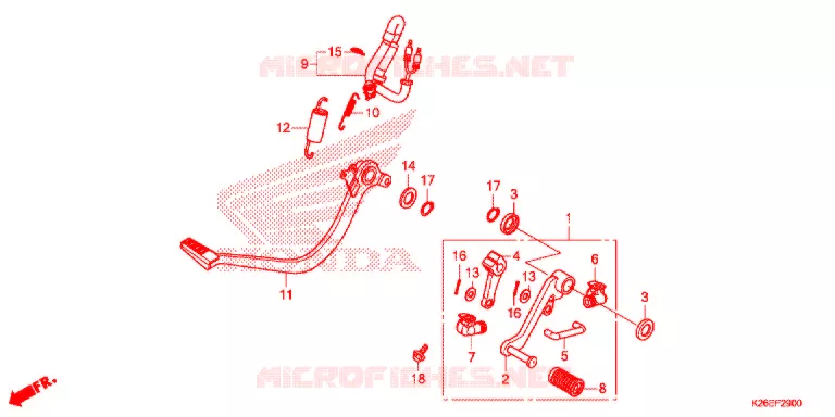 OPSTAP/PEDAAL Honda MOTO 125 MSX 2018  MSX125J_CA