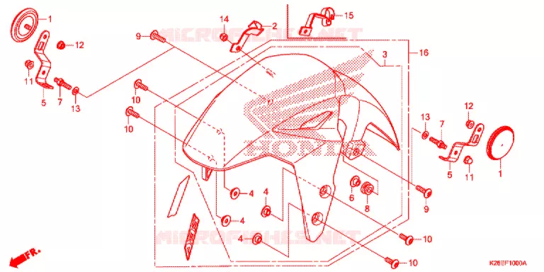 VOORSPATBORD Honda MOTO 125 MSX 2019  MSX125J_KO