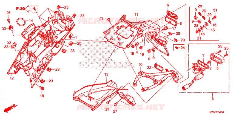 ACHTER STROOMLIJNKAP Honda MOTO 125 MSX 2020  MSX125J_CA