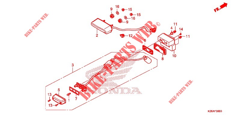ACHTERLICHT(2) voor Honda GROM 125 ABS 2019