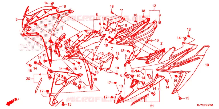 MIDDENKAP Honda MOTO 500 CBR 2019  CBR500RAJ