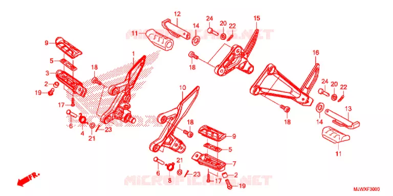 OPSTAP/PEDAAL Honda MOTO 500 CB 2019  CB500XAJ