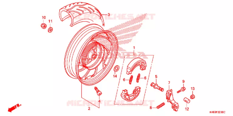 ACHTER WIEL Honda SCOOTER 110 SPACY 2018  SCR1105WHJ