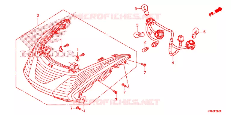 ACHTERSPATBORD  Honda SCOOTER 110 SPACY 2019  SCR1105WHJ