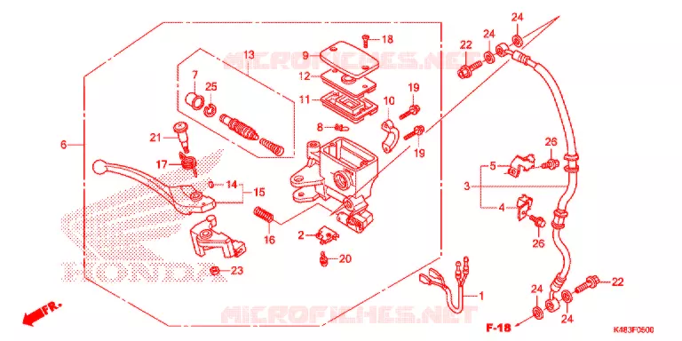 VOORREM HOOFDCILINDER Honda SCOOTER 110 SPACY 2020  SCR1105WHJ