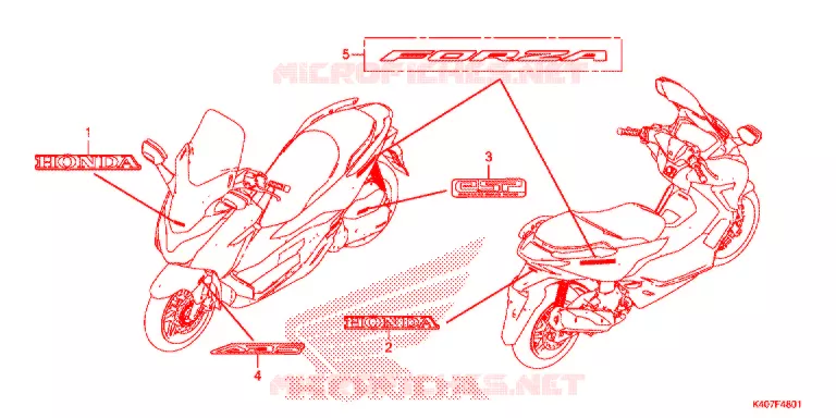 EMBLEEM/STREEP (NSS125ADK) Honda SCOOTER 125 FORZA 2020  NSS125ADK