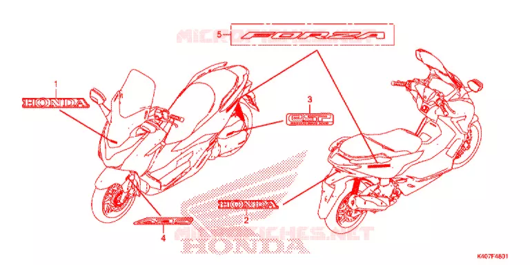 EMBLEEM/STREEP (NSS125ADK) Honda SCOOTER 125 FORZA 2020  NSS125ADK