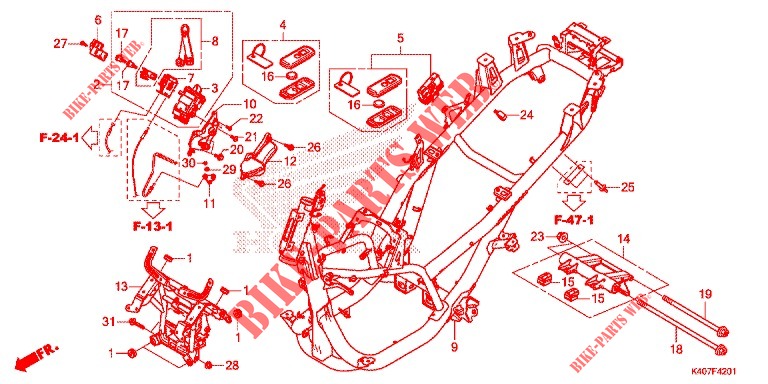 FRAME CHASSIS (NSS125ADK) voor Honda FORZA 125 2019 2018