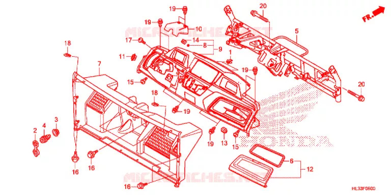 TELLERSET COMPLEET Honda ATV 700 PIONEER 2018  SXS700M4J