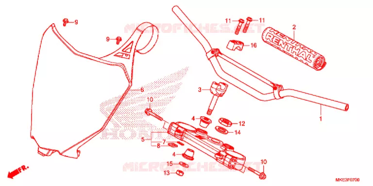 HENDEL PIJP/BOVENSTE BRUG/ STURING STANG Honda MOTO 450 CRF 2018  CRF450RJ