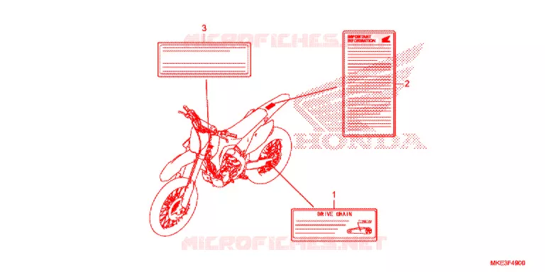 WAARSCHUWINGSLABEL(1) Honda MOTO 450 CRF 2018  CRF450RJ
