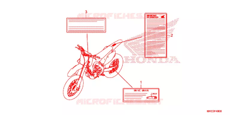 WAARSCHUWINGSLABEL(1) Honda MOTO 450 CRF 2018  CRF450RXJ