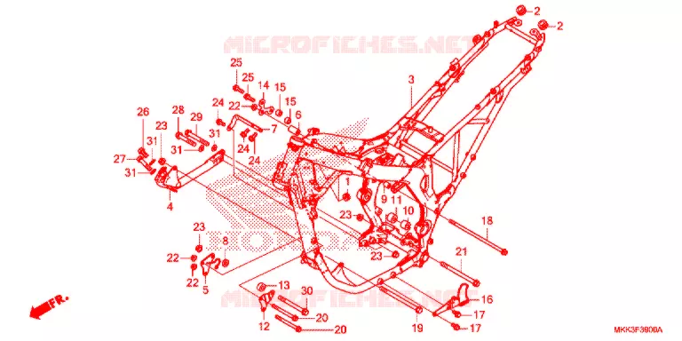 FRAME CHASSIS Honda MOTO 1000 AFRICA-TWIN 2018  CRF1000DJ
