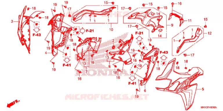 MIDDENKAP (CRF1000A/AL/D/DL) Honda MOTO 1000 AFRICA-TWIN 2018  CRF1000DJ