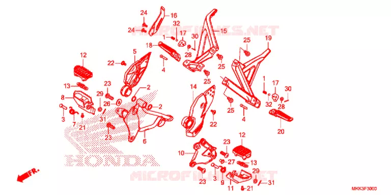 OPSTAP/PEDAAL Honda MOTO 1000 AFRICA-TWIN 2018  CRF1000DJ