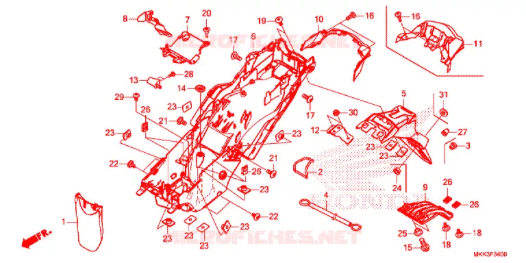 ACHTER STROOMLIJNKAP Honda MOTO 1000 AFRICA-TWIN 2021  CRF1000AJ