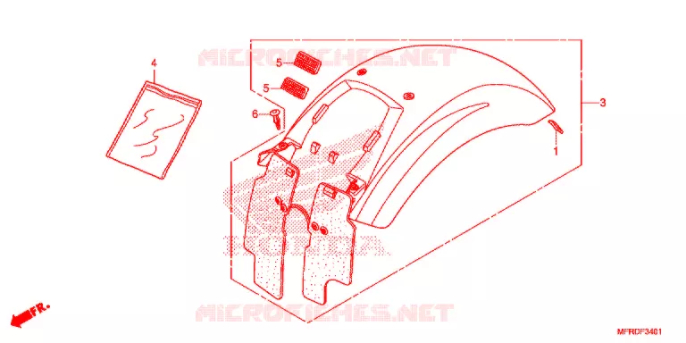 ACHTERSPATBORD  (VT1300CXA) Honda MOTO 1300 VT 2017  VT1300CXAH