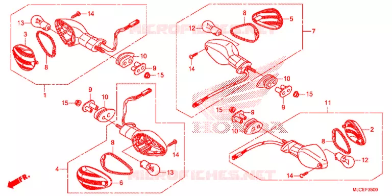 KNIPPERLICHT Honda MOTO 600 CBR 2017  CBR600RAH