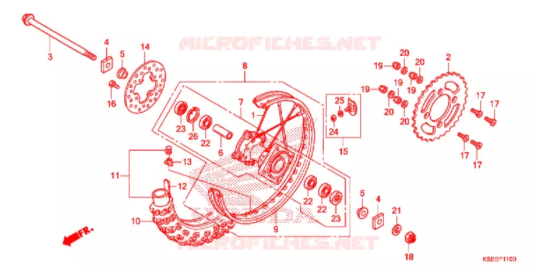 ACHTER WIEL Honda MOTO 150 CRF 2019  CRF150RBJ