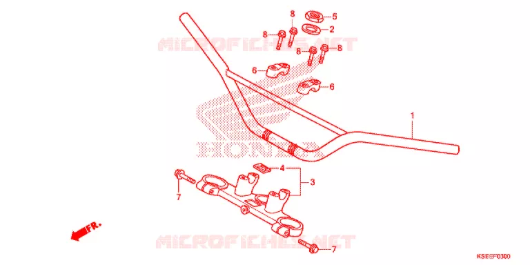 HENDEL PIJP/BOVENSTE BRUG/ STURING STANG Honda MOTO 150 CRF 2019  CRF150RBJ
