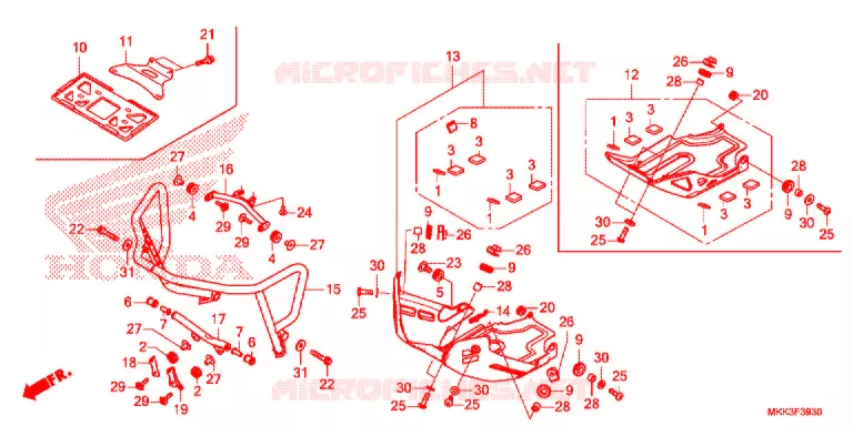 FRONT SIDE PIPE / SKID PLAAT Honda MOTO 1000 AFRICA-TWIN 2018  CRF1000DL2J