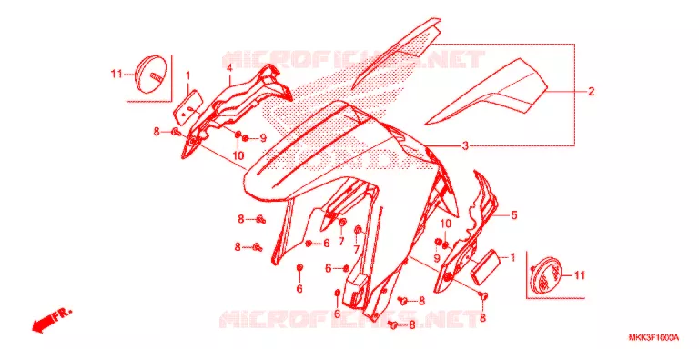 VOORSPATBORD Honda MOTO 1000 AFRICA-TWIN 2018  CRF1000DL2J