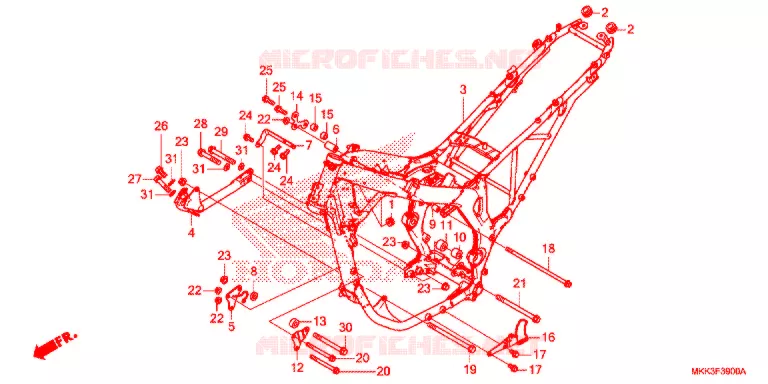 FRAME CHASSIS Honda MOTO 1000 AFRICA-TWIN 2018  CRF1000AL2J
