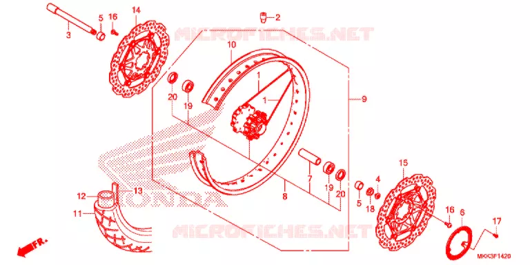 VOOR WIEL Honda MOTO 1000 AFRICA-TWIN 2018  CRF1000AL2J