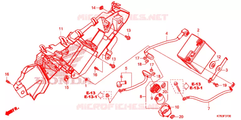 GEREEDSCHAP/ACCUVAK Honda MOTO 190 XR 2019  XR190LH