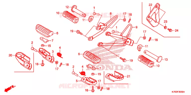 PEDAAL/OPSTAP Honda MOTO 190 XR 2017  XR190LH