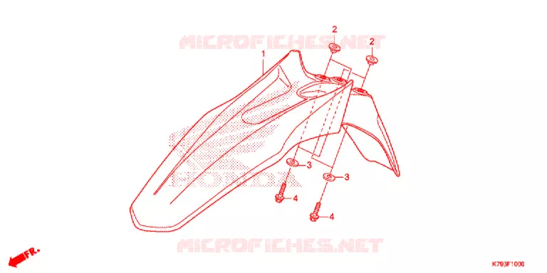 VOORSPATBORD Honda MOTO 190 XR 2018  XR190LH