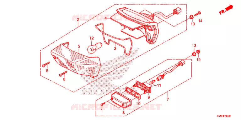 ACHTERLICHT/KENTEKEN LICHT Honda MOTO 190 XR 2018  XR190LH