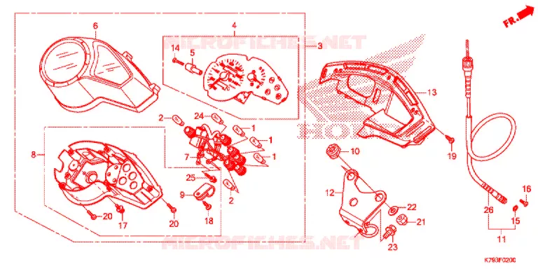 COMBINATIEMETER Honda MOTO 190 XR 2018  XR190LH