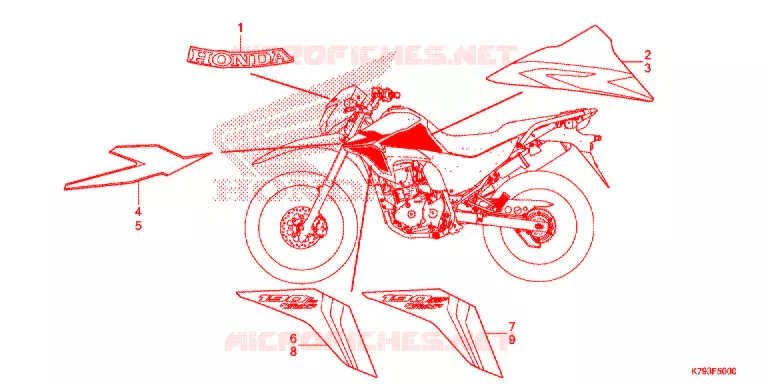 EMBLEEM/STREEP Honda MOTO 190 XR 2018  XR190LH