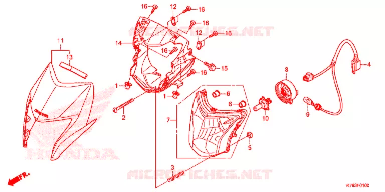 KOPLAMP Honda MOTO 190 XR 2017  XR190LH