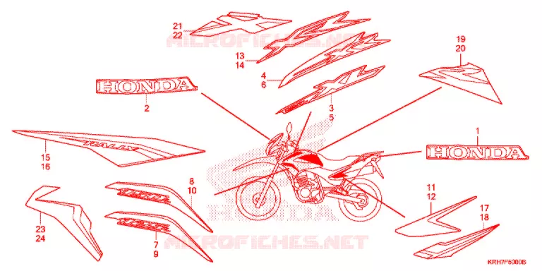 EMBLEEM/STREEP Honda MOTO 150 XR 2017  XR150LEKH