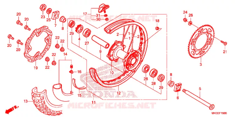 ACHTER WIEL Honda MOTO 450 CRF 2020  CRF450RXK