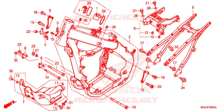 FRAME CHASSIS Honda MOTO 450 CRF 2018  CRF450RJ