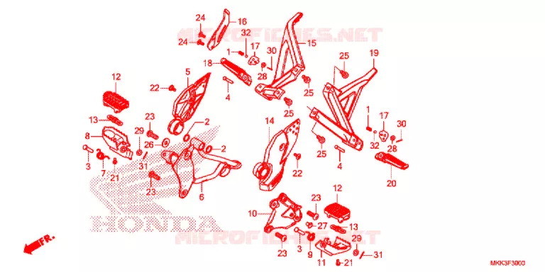 PEDAAL/OPSTAP Honda MOTO 1000 AFRICA-TWIN 2018  CRF1000D2J