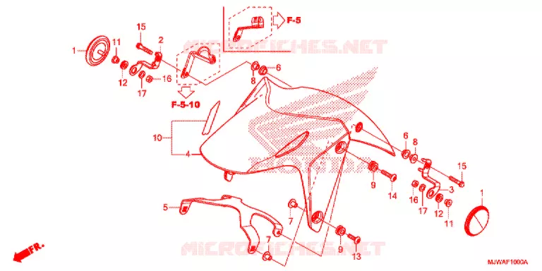 VOORSPATBORD Honda MOTO 500 CBR 2018  CBR500RJ