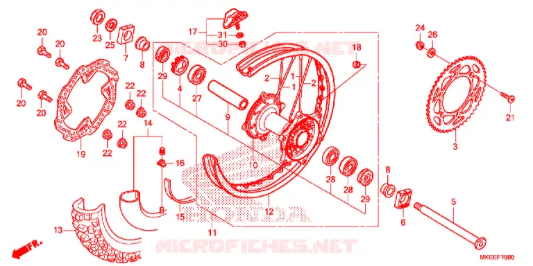ACHTER WIEL Honda MOTO 150 CRF 2018  CRF150RBJ