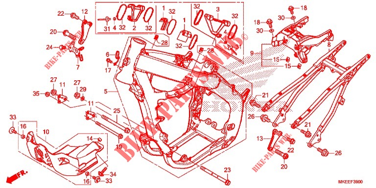FRAME CHASSIS voor Honda CRF 450 R 2019
